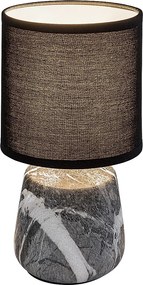 Rabalux Nalisa, настолна лампа, овална керамична лампа с мраморен ефект и черен текстилен абажур, E14 1xMAX40W, В24см, Д12,5см,
