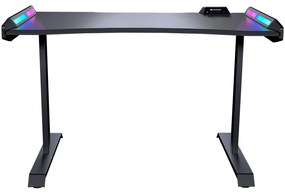 COUGAR Mars 120 Gaming Desk, USB 3.0 x 1/ USB 2.0 x 1/ 3.5mm Audio jack x 2/RGB button, 1250x810x740(mm), Ergonomic & Scratch Resistant Gaming Space, Carbon Fiber Texture, Multifunctional Design, Dual-sided ARGB, Welded Steel Frame, Maximum Stability
