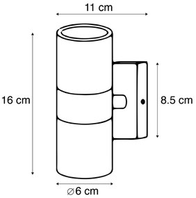 Комплект от 2 външни стенни лампи черни IP44 - Duo