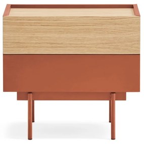 Нощно шкафче в тухлено естествен цвят в дъбов декор Otto - Teulat