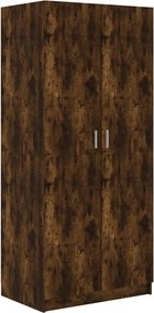 815351 vidaXL Гардероб, опушен дъб, 80x52x180 см, инженерно дърво