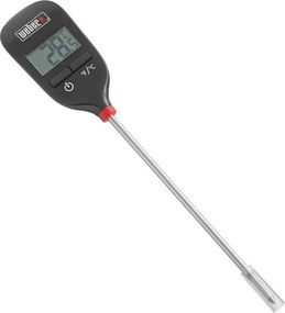 Дигитален термометър за храна Weber WB 6750, Моментално отчитане, Целзий, Фаренхайт, Инокс/черен
