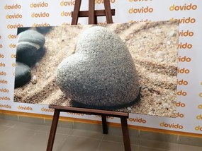 Картина на платно – Зен камък във формата на сърце