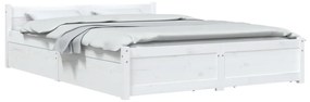 Рамка за легло с чекмеджета Williams, бяла, 140x200 см