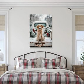 Картина на платно – Коледна атмосфера с куче