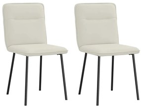 4101218 vidaXL Трапезни столове, 2 бр, кремави, кадифе