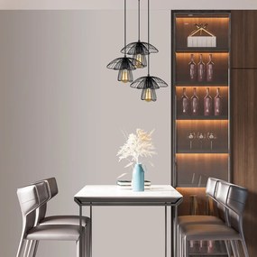 Черно висящо осветително тяло, височина 117 cm Root - Squid Lighting