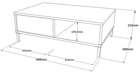 Холна маса Мартиан 176-000132 цвят антично сив-черен