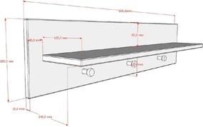 Бежова стенна детска закачалка 80x18 cm Sezane – Vipack