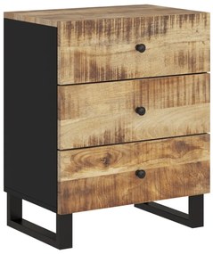 350660 vidaXL Нощно шкафче, 50x33x62 см, масивно манго и инженерно дърво