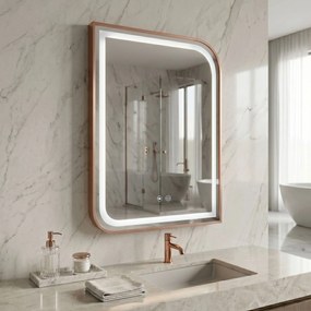 Огледало LED ZONE 70x50 BRUSH  ROSE GOLD