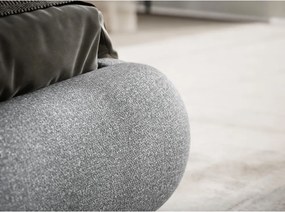 Сиво двойно легло 180x200 cm тапицирано с място за съхранение с включена подматрачна рамка Maumere – Maison de Rêve