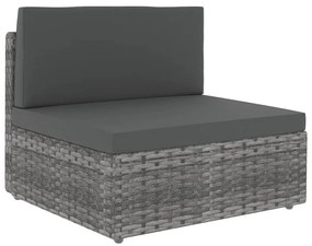 3067173 vidaXL Градински лаундж комплект с възглавници 6 части полиратан сив