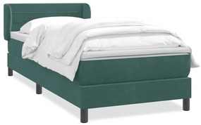 3317592 vidaXL Box Spring легло с матрак Тъмнозелено 80x210 cm Кадифе