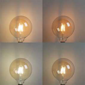 Комплект от 5 интелигентни LED крушки E27 G125 Златни 4.9W 470lm 1800-4000K