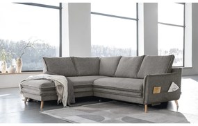 Сив разтегателен ъглов диван (ляв ъгъл) Charming Charlie – Miuform