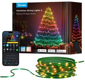 Govee - LED RGBICW Екстериорен коледни лампички 2700-6500K 20m Wi-Fi Matter IP66
