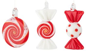 Стъклени Коледни украси в комплект от ръчна изработени 3 бр. 6 cm Festive – Bloomingville