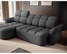 Тъмносив кадифен сгъваем/с място за съхранение ъглов диван (ляв ъгъл) Beneth – ELTAP