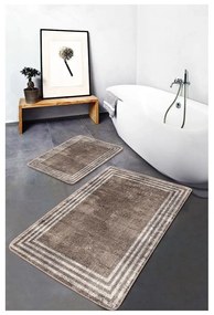 Кафяви кадифени килими за баня в комплект от 2 бр. 60x100 cm – Mila Home