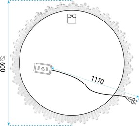 Огледало LED 60cm BL807