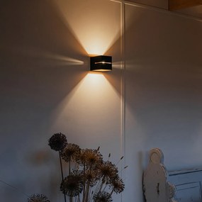 Модерна стенна лампа черна и златна 9,7 см - Transfer Groove