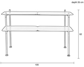 Светлосин метален рафт 100x62 cm River - Zuiver