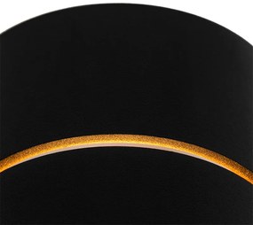 Модерен стенен аплик черен със златен интериор - Pia