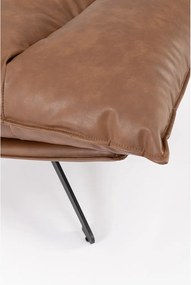 Кресло с място за съхранение от изкуствена кожа в цвят кафяв коняк Alanez – Bizzotto