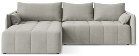 Светлосив разтегателен ъглов диван с място за съхранение (ляв ъгъл) Moku – Makamii