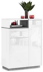 Комод с чекмедже FRED бял/сив