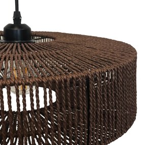 Висяща лампа от юта и метал 60W Кафяво