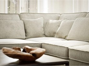 Сиво-бежов шенилов ъглов диван (ляв ъгъл/L форма) Kirou – Maison de Rêve