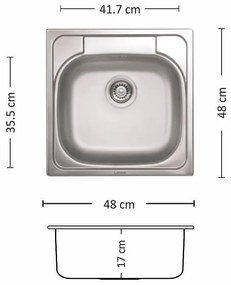 Leks COMPACT 480 SI Кухненска мивка за вграждане