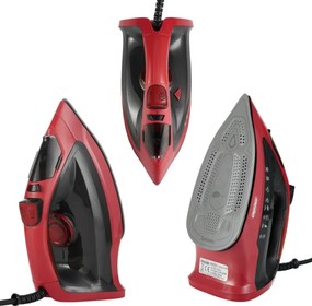 Втора ръка: Ютия Mesko MS 5031, 3000W, Керамика, Автоматично изключване, С-ма против варовик, Червен/черен