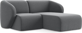 Сив кадифен ъглов диван (десен ъгъл) Lani – Makamii