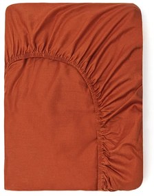Тъмнооранжев памучен ластичен чаршаф , 90 x 200 cm - Good Morning