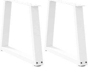 4012553 vidaXL Крака за масичка за кафе, V-образни, 2 бр., бели, 60 x (42-43,3) см, стомана