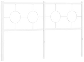 376307 vidaXL Метална табла за глава, бяла, 135 см
