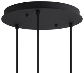 Арт Деко висяща лампа черна със синьо и зелено стъкло 3 светлини - Douglass