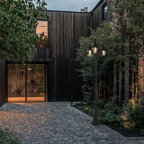 Рустикална лампа за външен монтаж черна 3-светлина IP44 - Guardado