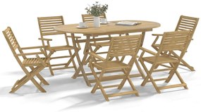 3214227 vidaXL Сгъваеми градински столове 8 бр 54,5x61,5x86,5 см акация масив