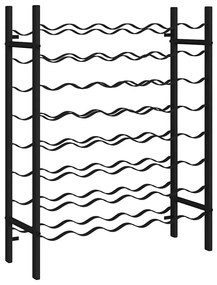 289563 vidaXL Стойка за вино за 48 бутилки, черна, метал