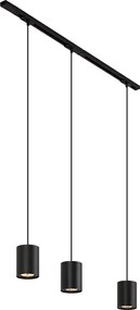 Modern railsysteem met 3 hanglampen zwart 1-fase - Iconic Holt