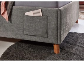 Сиво тапицирано детско легло 120x200 cm без ламелно дъно Fun – Meise Möbel