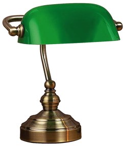 Настолна лампа в зелено и месинг, височина 25 cm Bankers - Markslöjd