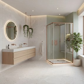 Душ кабина Rea Punto 80x100 Brush Copper