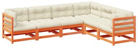 3299457 vidaXL Градински комплект с възглавници, 6 части, восъчнокафяв