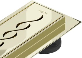 Mexen Flat 360° M18 линиен сифон въртящ се 90 cm, златен - 1523090-40