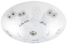 Бяла детска лампа за таван със стъклен абажур ø 39 cm Ugglarp – Markslöjd